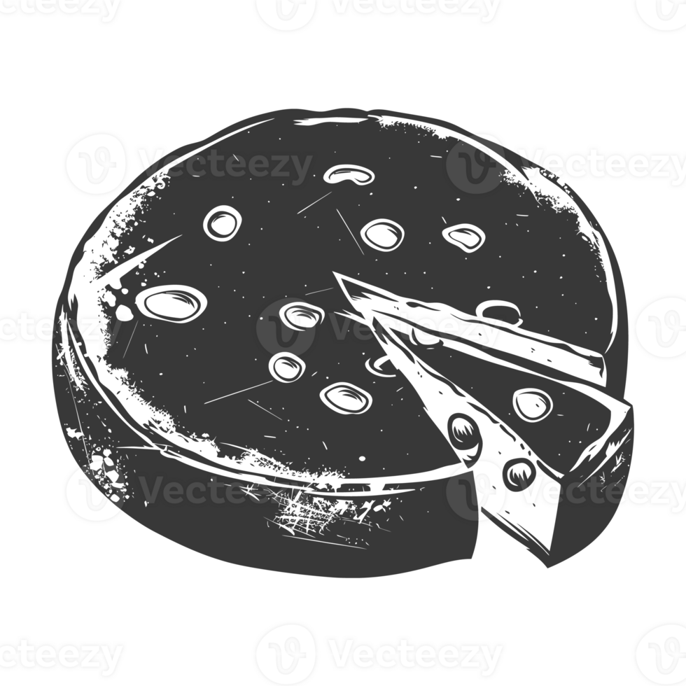ai generiert Silhouette Käse schwarz Farbe nur png