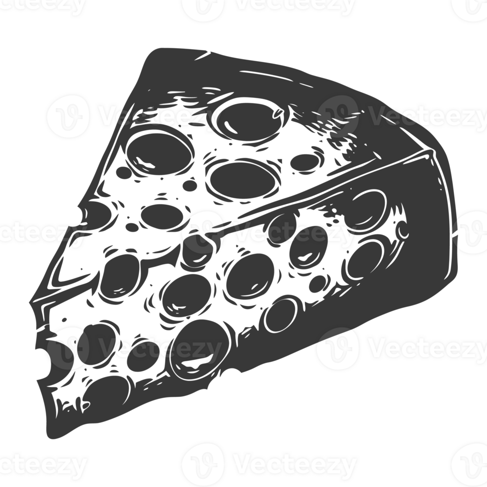 AI generated Silhouette cheese black color only png