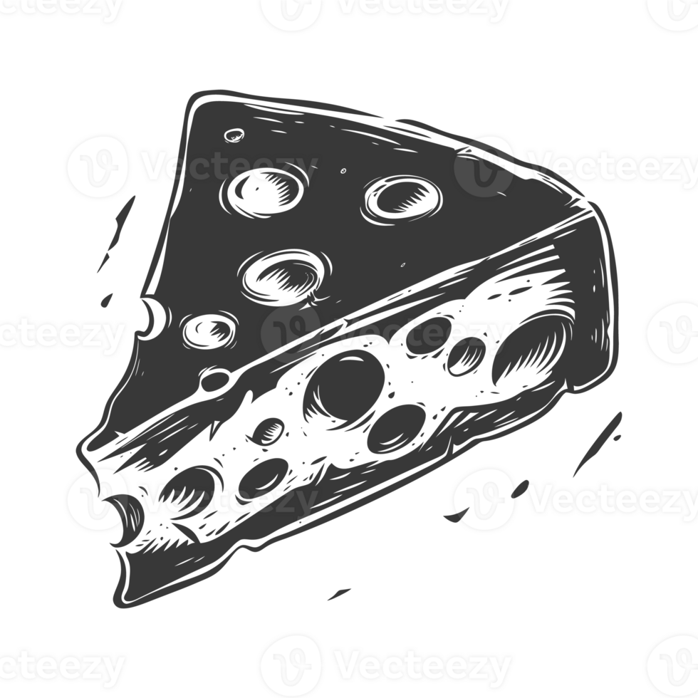 AI generated Silhouette cheese black color only png