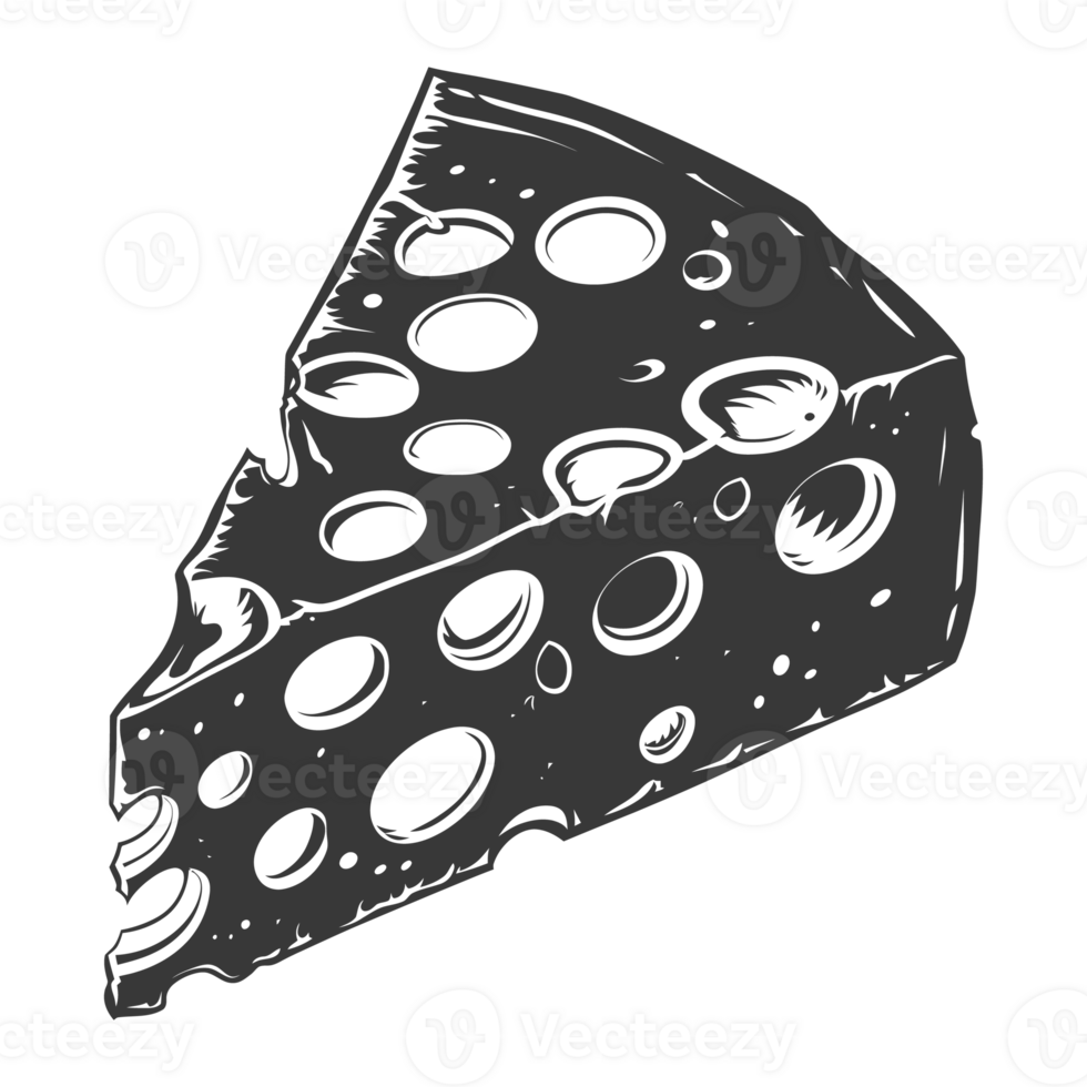 AI generated Silhouette cheese black color only png