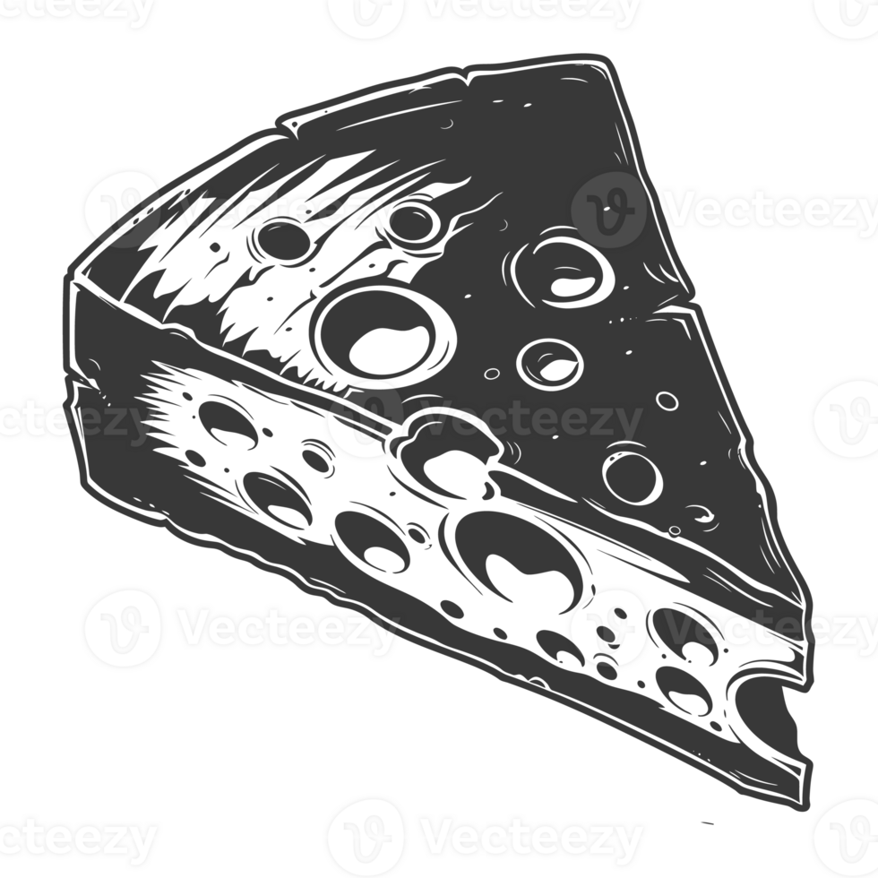 AI generated Silhouette cheese black color only png