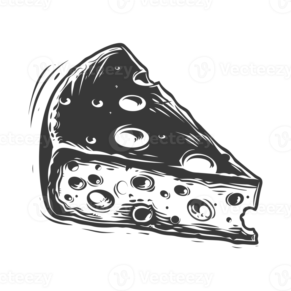 AI generated Silhouette cheese black color only png