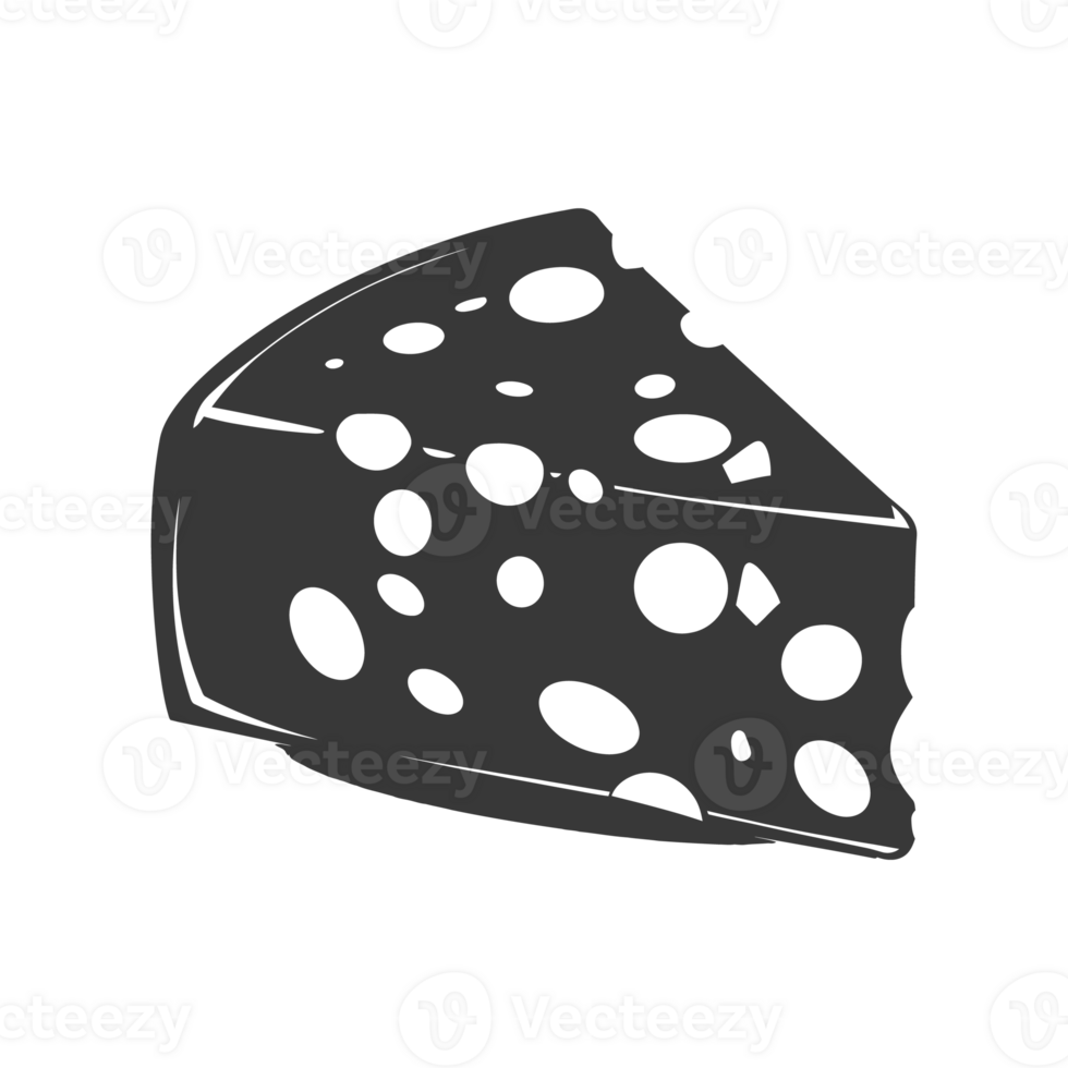 AI generated Silhouette cheese black color only png