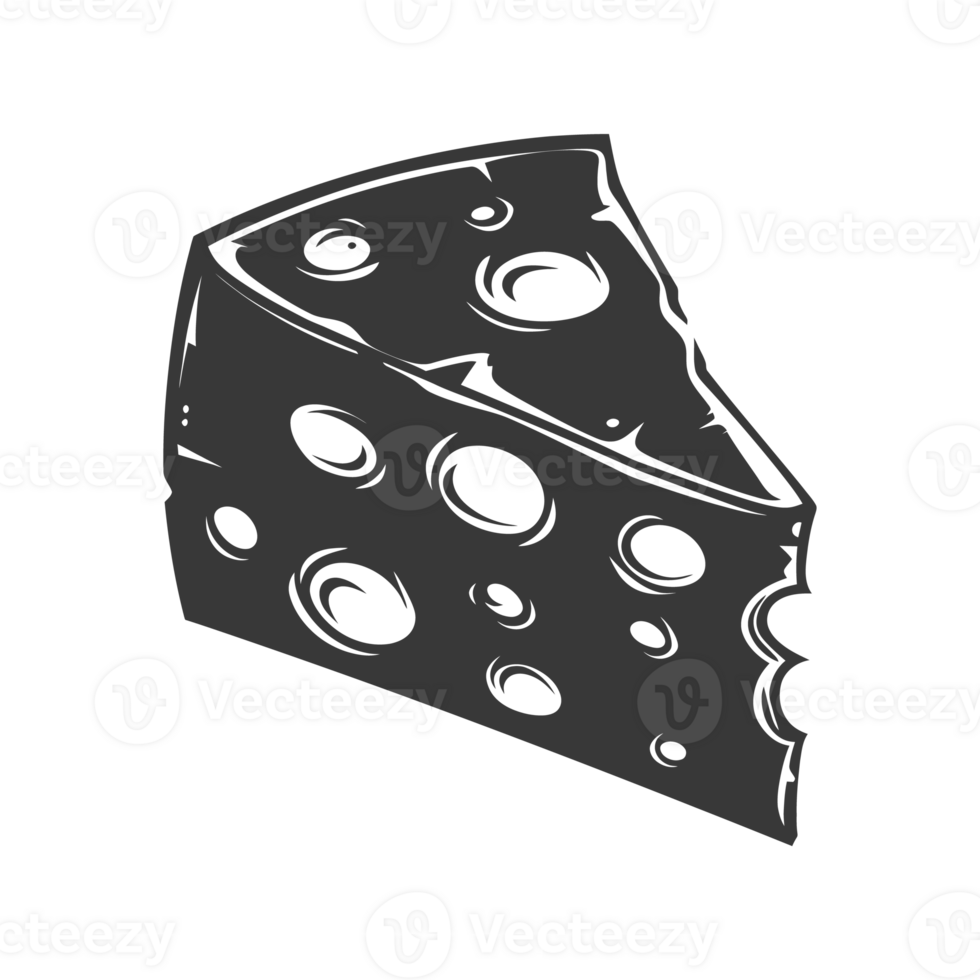 AI generated Silhouette cheese black color only png