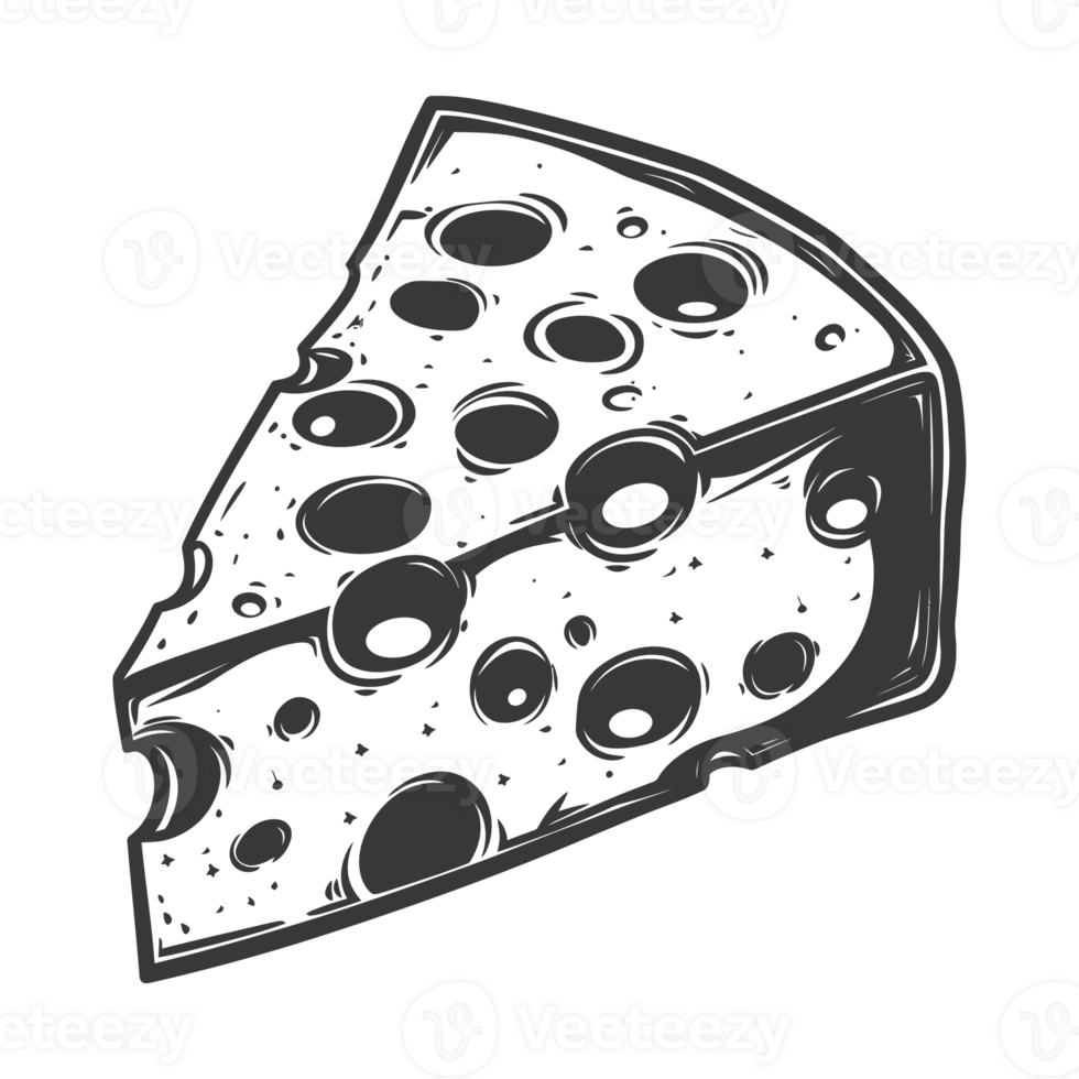 AI generated Silhouette cheese black color only png