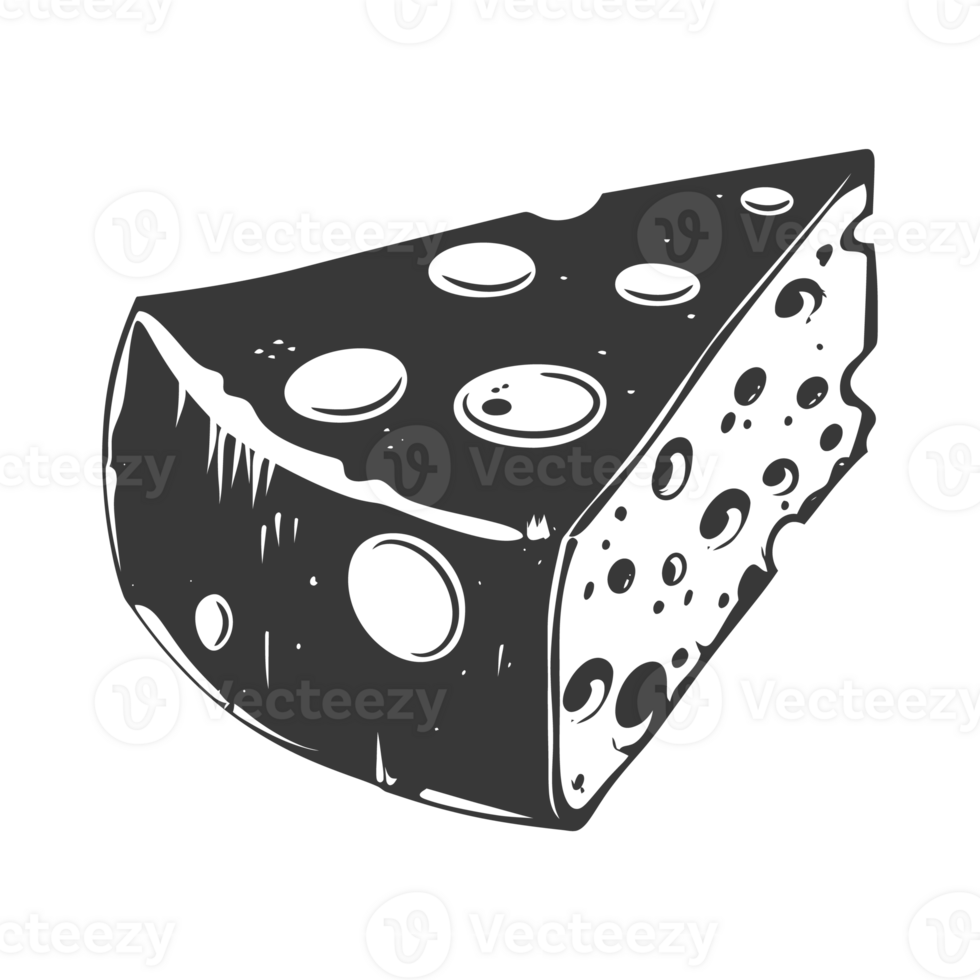 AI generated Silhouette cheese black color only png