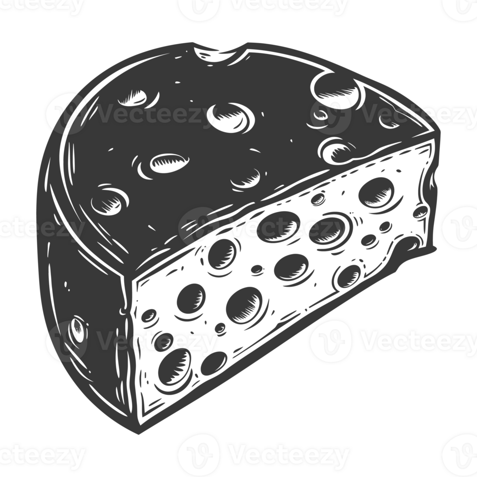 AI generated Silhouette cheese black color only png