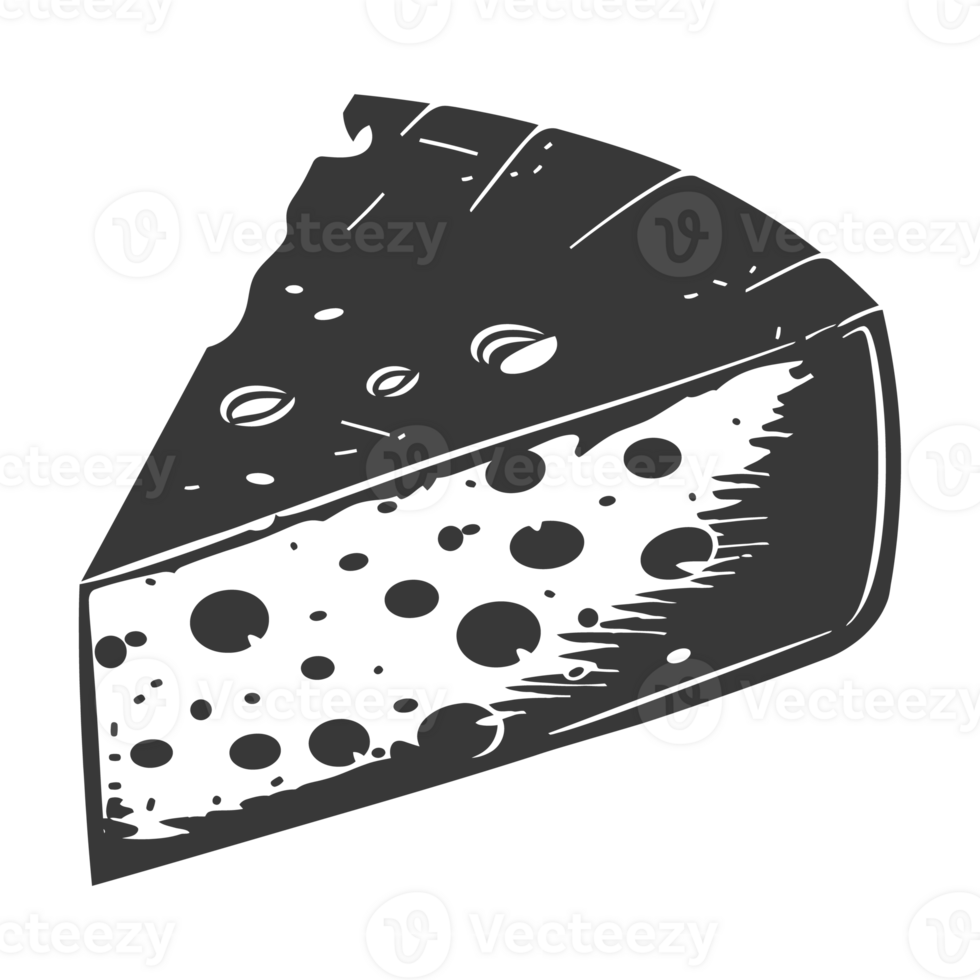 ai generiert Silhouette Käse schwarz Farbe nur png