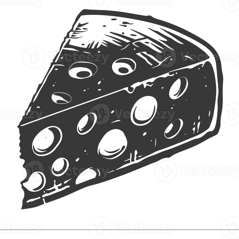 AI generated Silhouette cheese black color only png