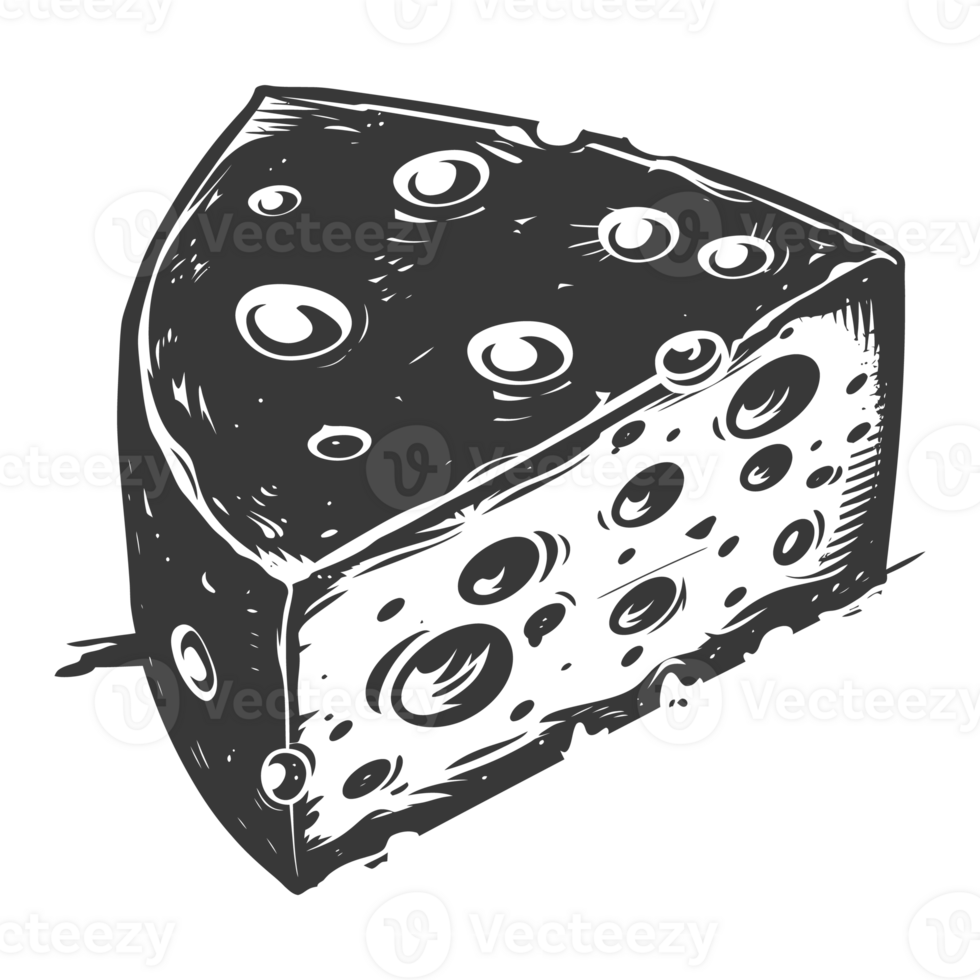 AI generated Silhouette cheese black color only png