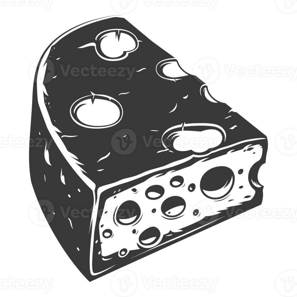 AI generated Silhouette cheese black color only png