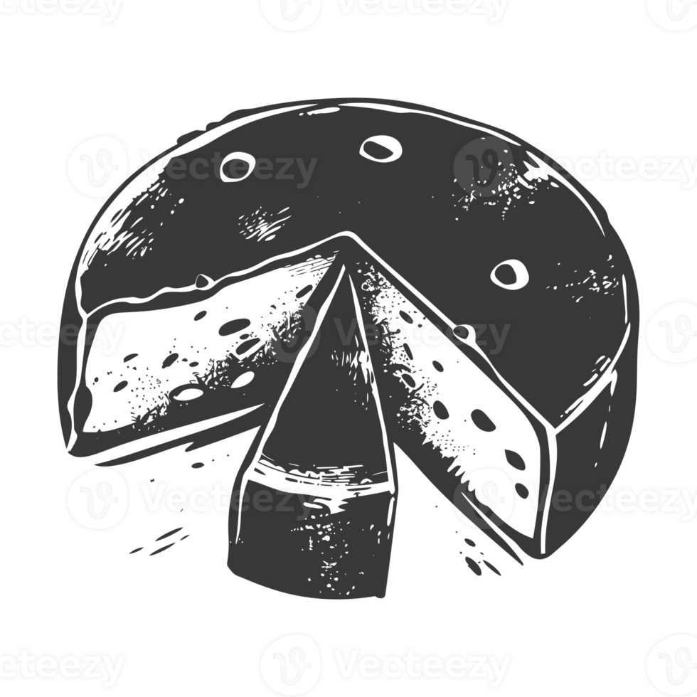 AI generated Silhouette cheese black color only png