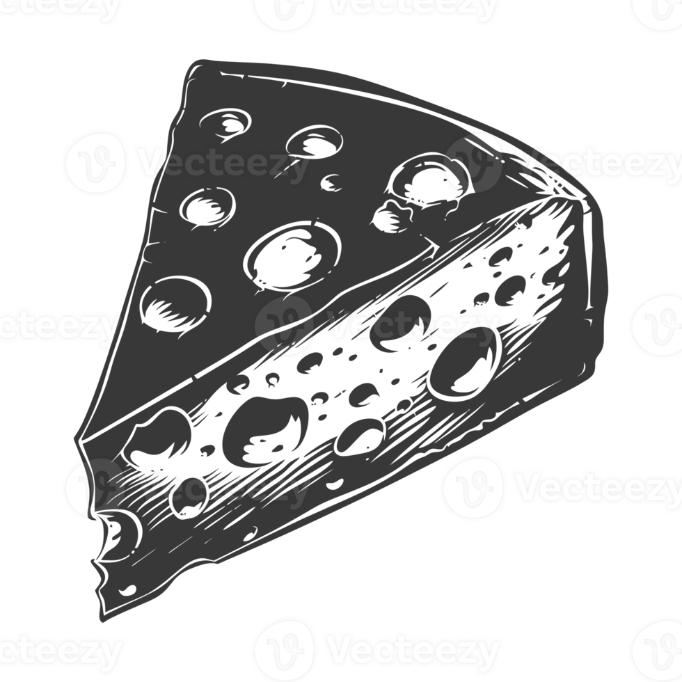 AI generated Silhouette cheese black color only png