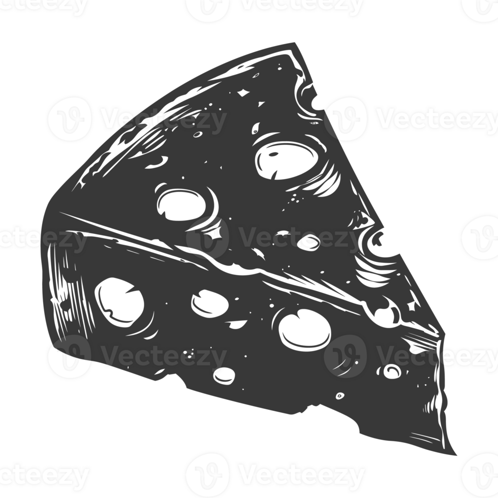 AI generated Silhouette cheese black color only png