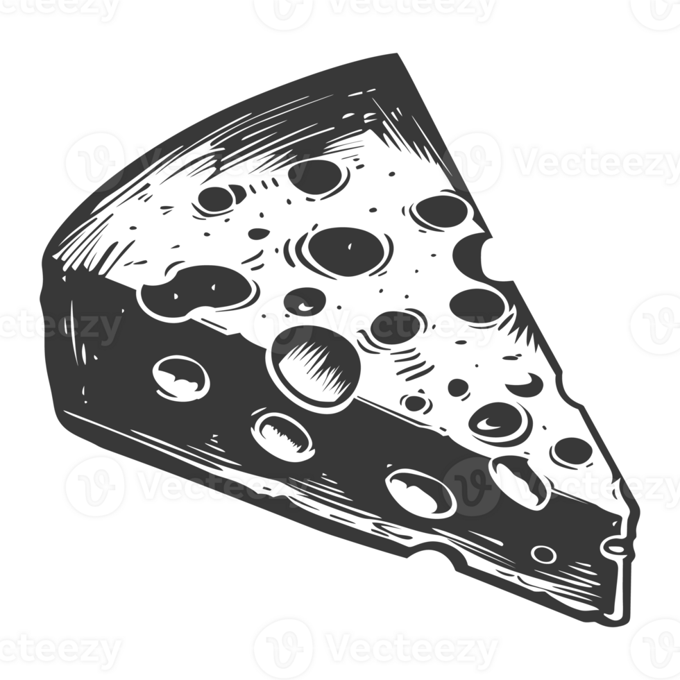 AI generated Silhouette cheese black color only png