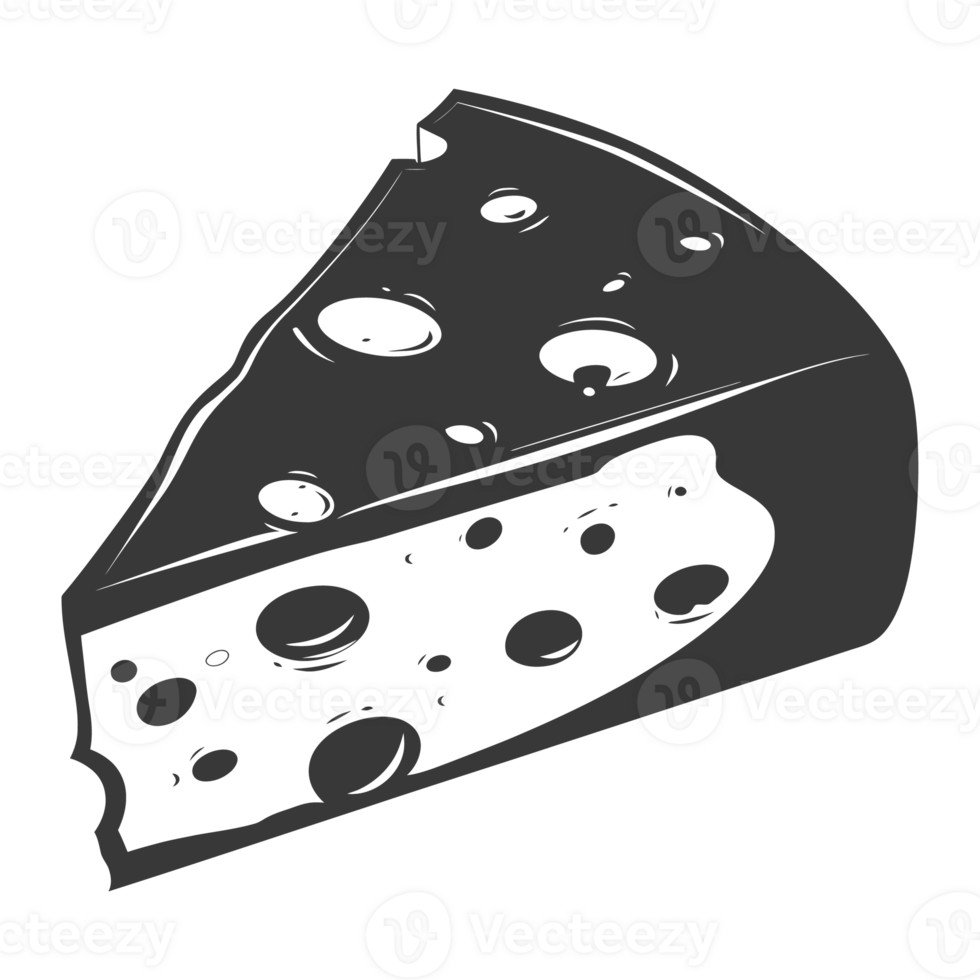 AI generated Silhouette cheese black color only png