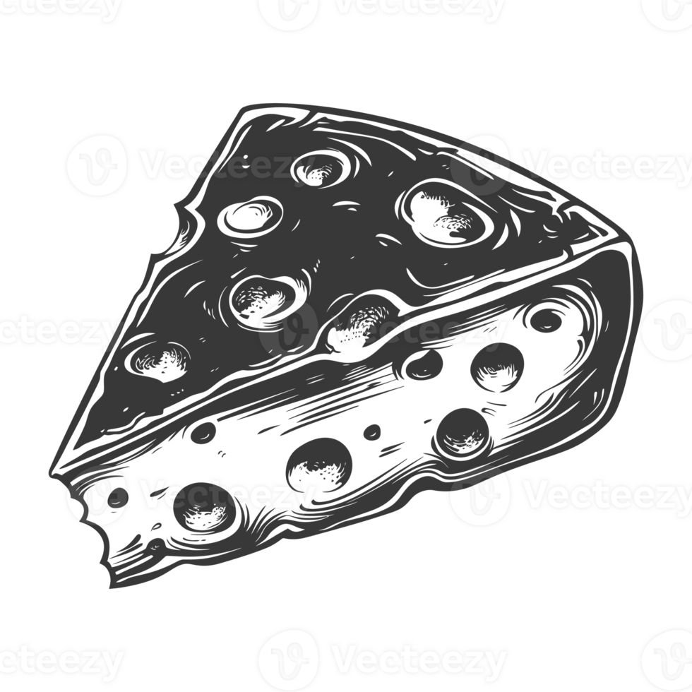 AI generated Silhouette cheese black color only png