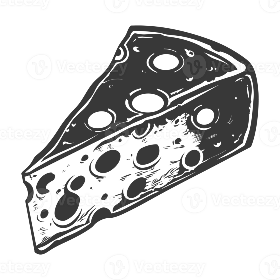 AI generated Silhouette cheese black color only png