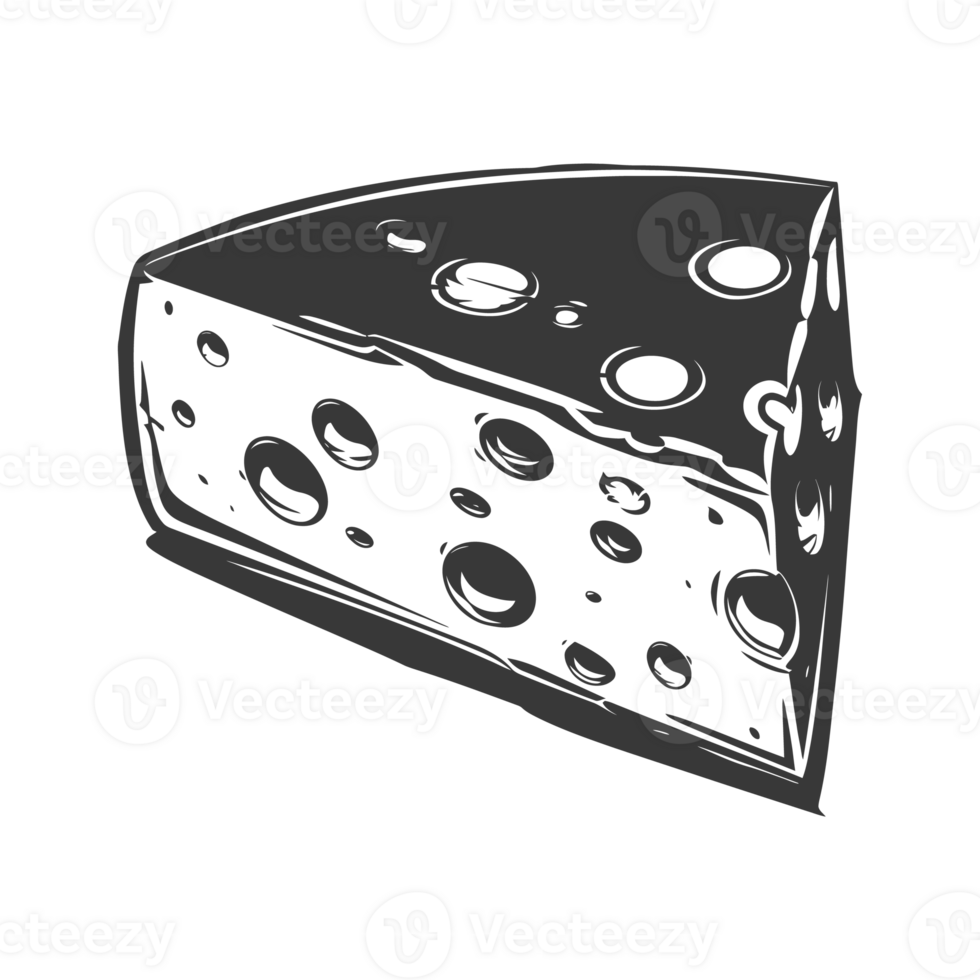 AI generated Silhouette cheese black color only png