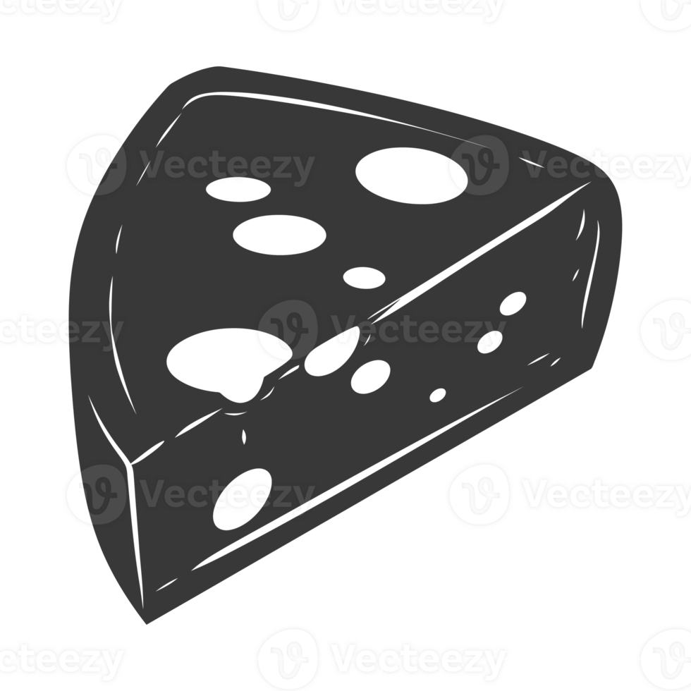 AI generated Silhouette cheese black color only png
