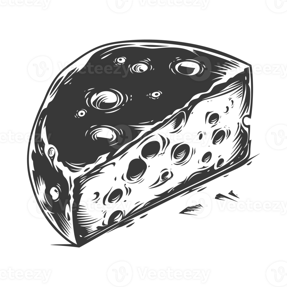 AI generated Silhouette cheese black color only png