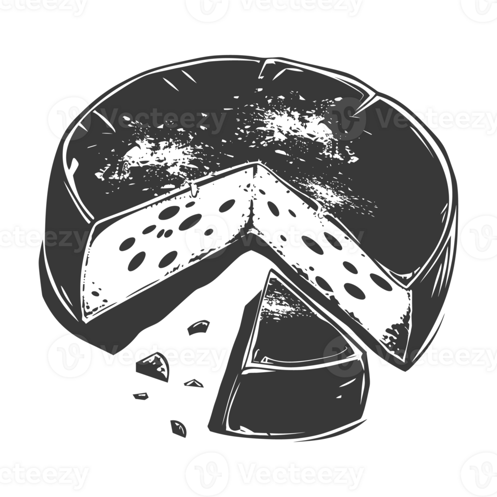 AI generated Silhouette cheese black color only png