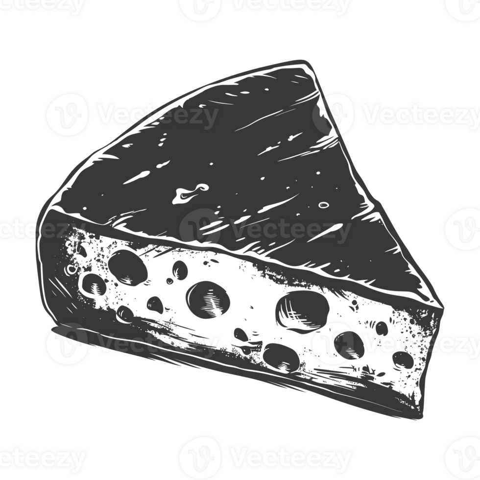 AI generated Silhouette cheese black color only png