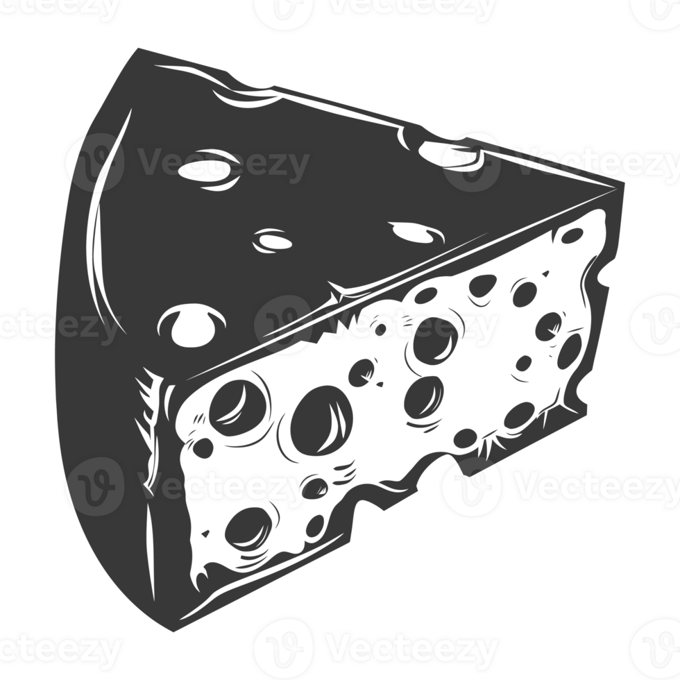 AI generated Silhouette cheese black color only png
