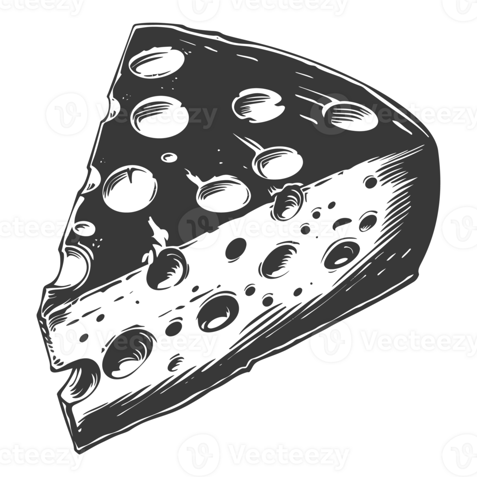 AI generated Silhouette cheese black color only png