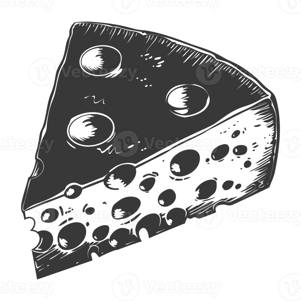 AI generated Silhouette cheese black color only png