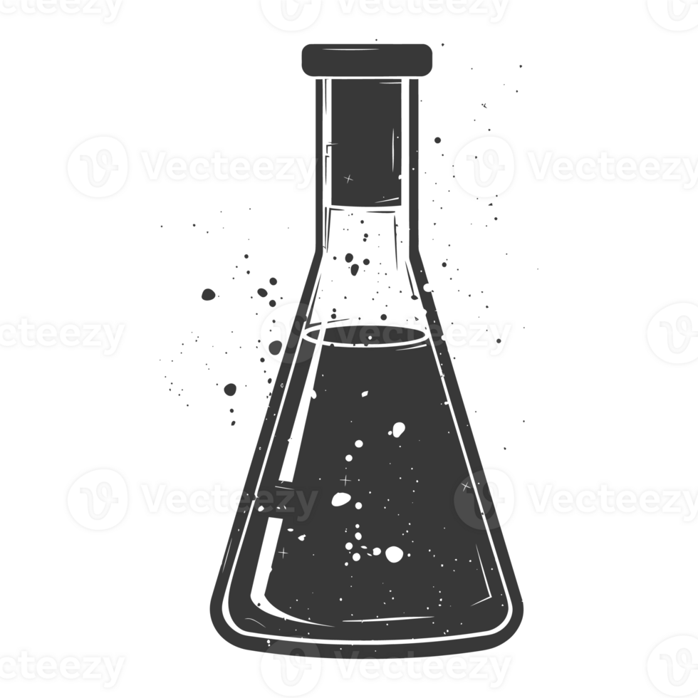 AI generated Silhouette Erlenmeyer tube black color only png