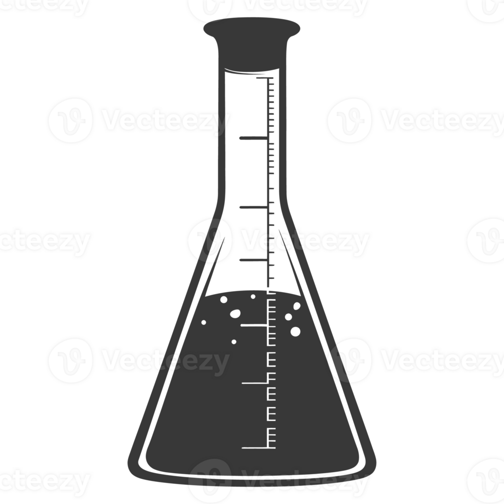 AI generated Silhouette Erlenmeyer tube black color only png