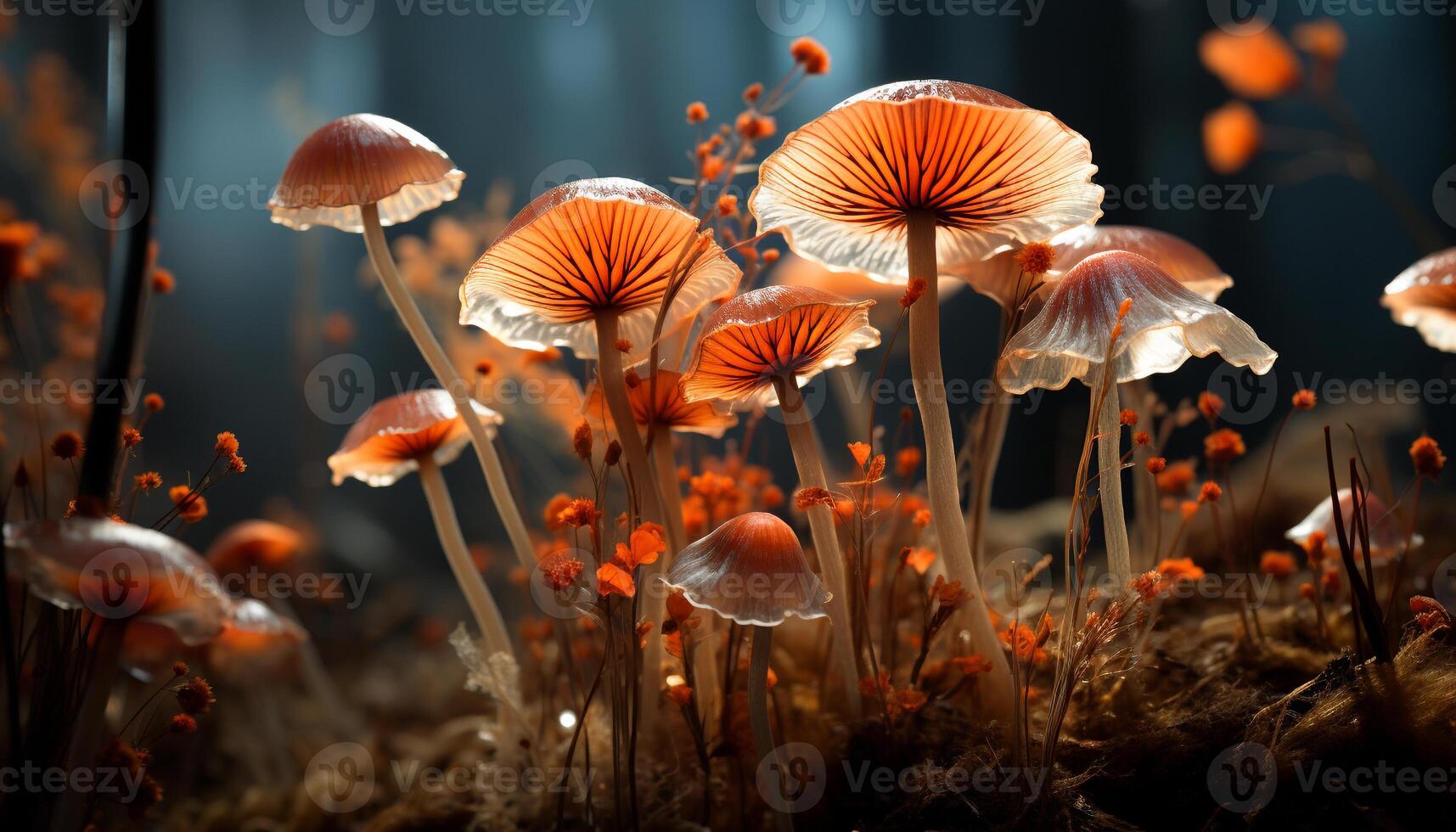 AI generated Freshness of autumn growth in uncultivated forest, nature beauty generated by AI photo