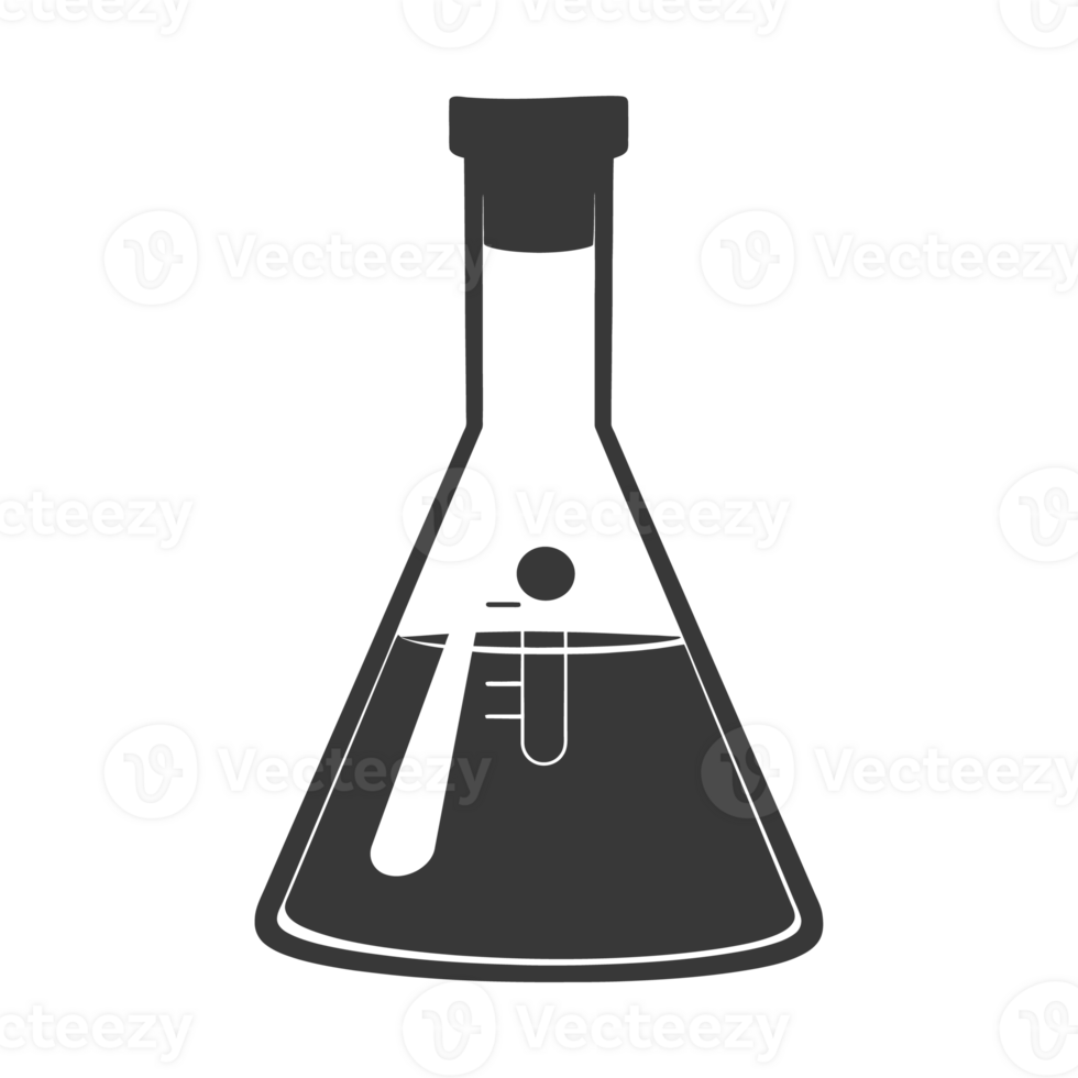 AI generated Silhouette Erlenmeyer tube black color only png
