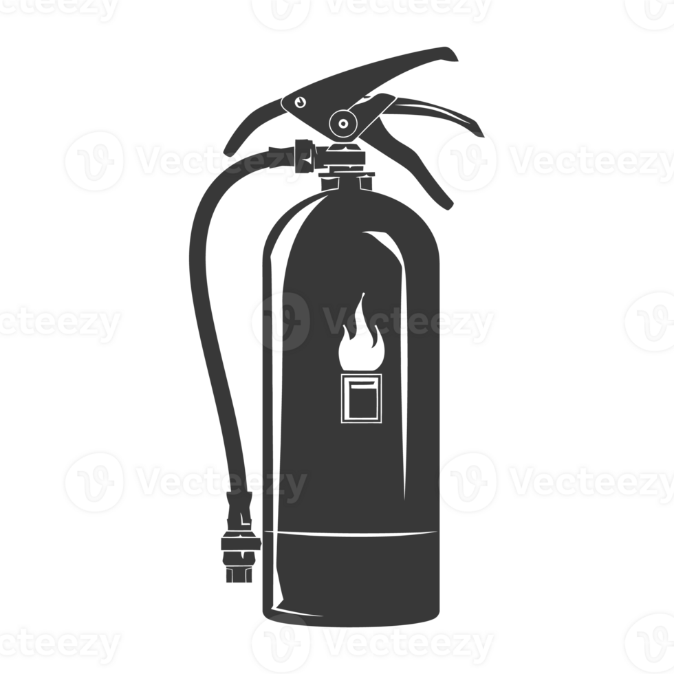 AI generated Silhouette Fire Extinguisher black color only png