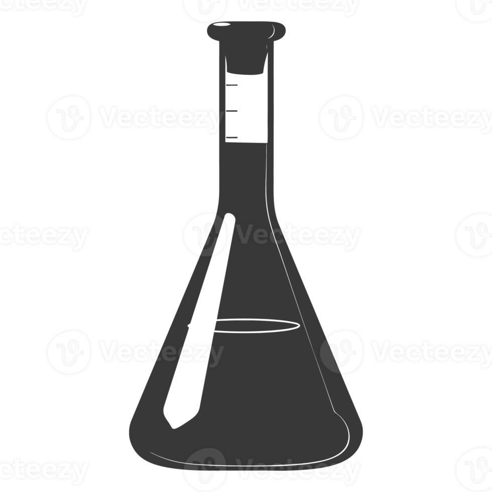 AI generated Silhouette Erlenmeyer tube black color only png