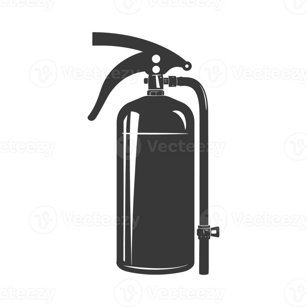 AI generated Silhouette Fire Extinguisher black color only png