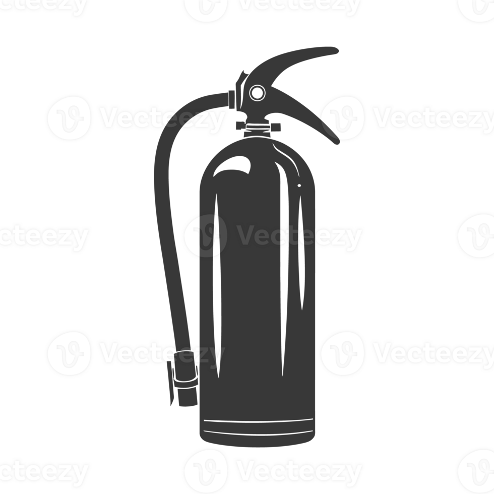 AI generated Silhouette Fire Extinguisher black color only png