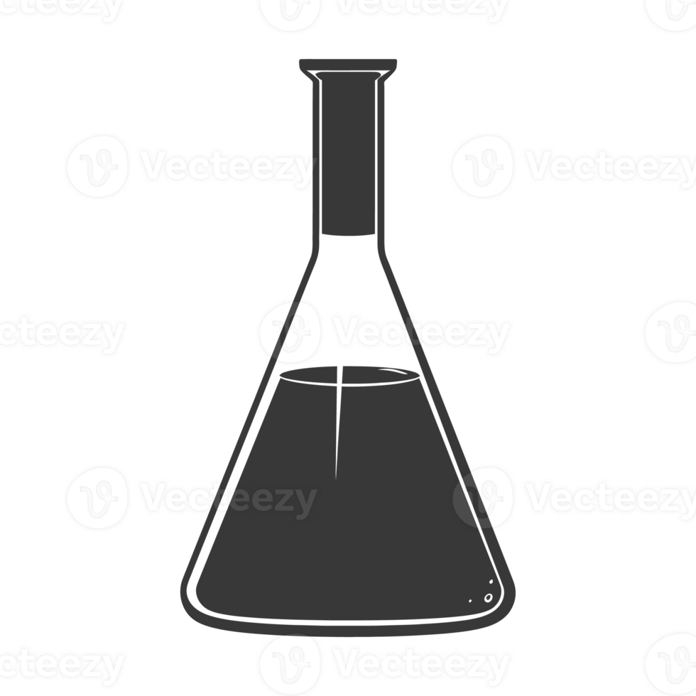 AI generated Silhouette Erlenmeyer tube black color only png