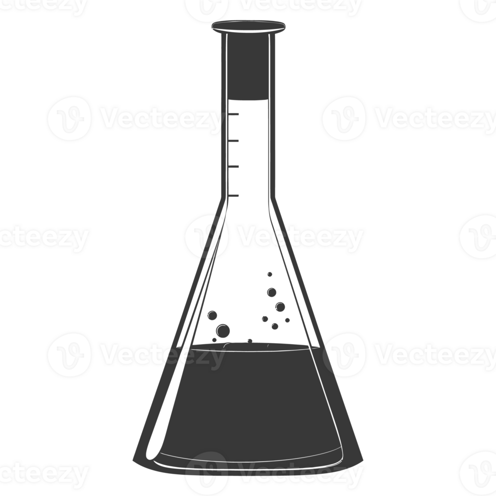 AI generated Silhouette Erlenmeyer tube black color only png