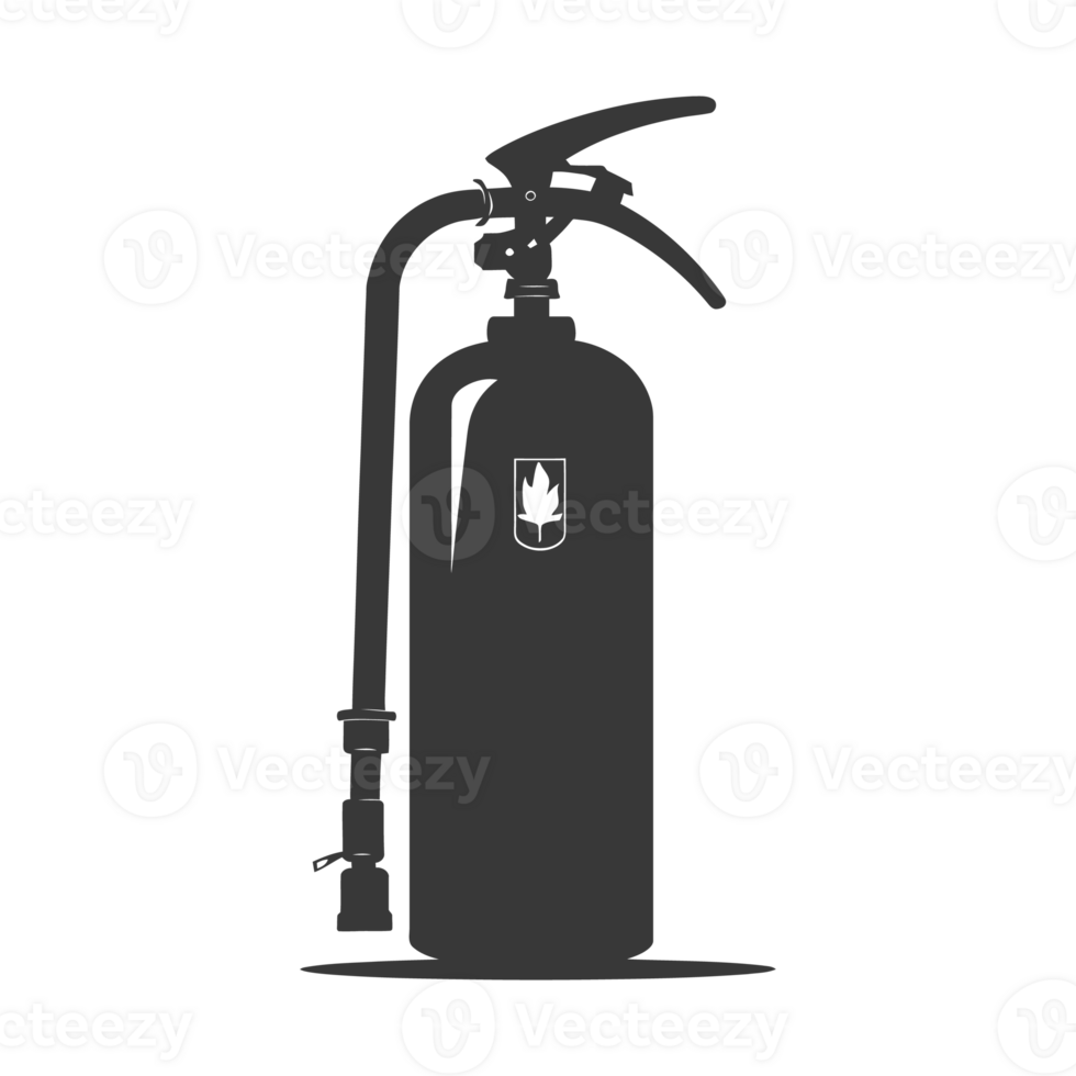 AI generated Silhouette Fire Extinguisher black color only png