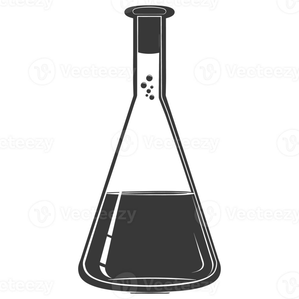 AI generated Silhouette Erlenmeyer tube black color only png