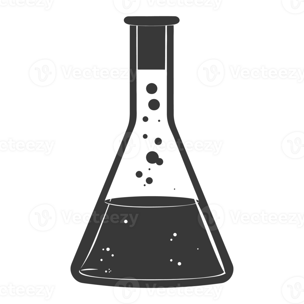 AI generated Silhouette Erlenmeyer tube black color only png
