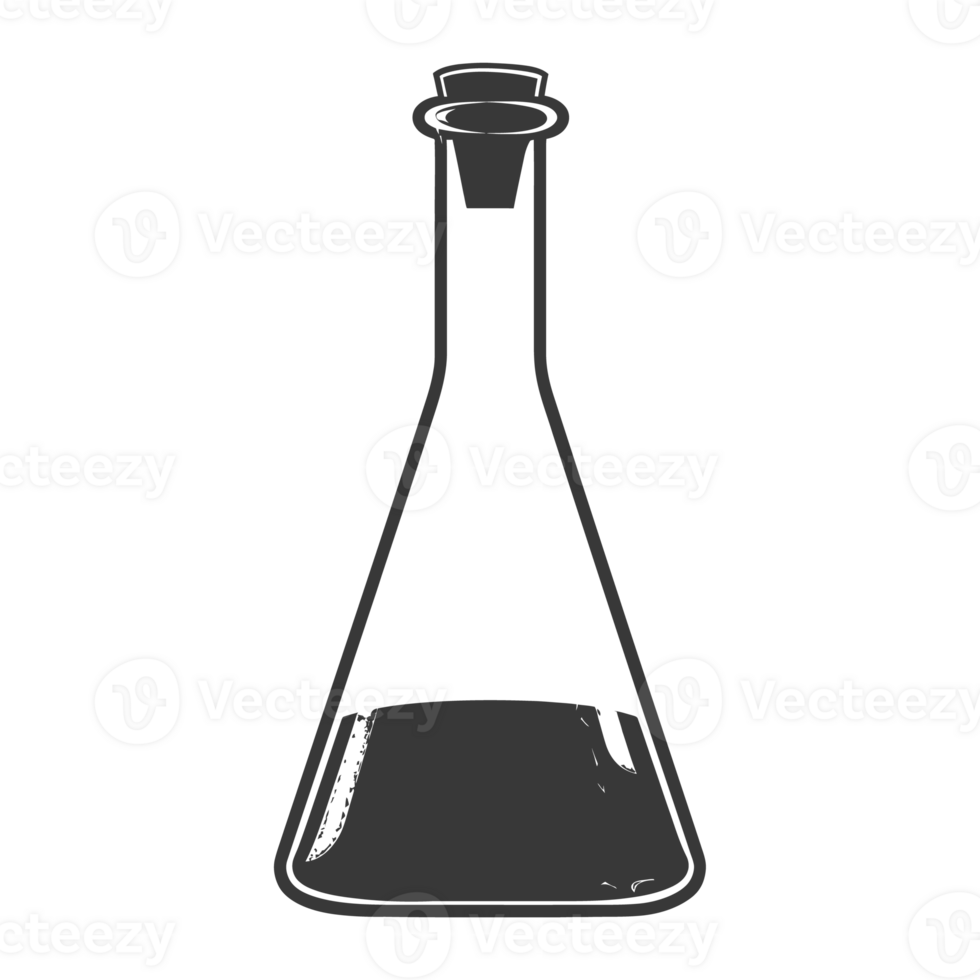 AI generated Silhouette Erlenmeyer tube black color only png