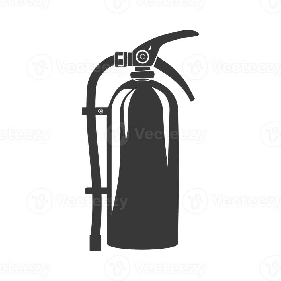 AI generated Silhouette Fire Extinguisher black color only png