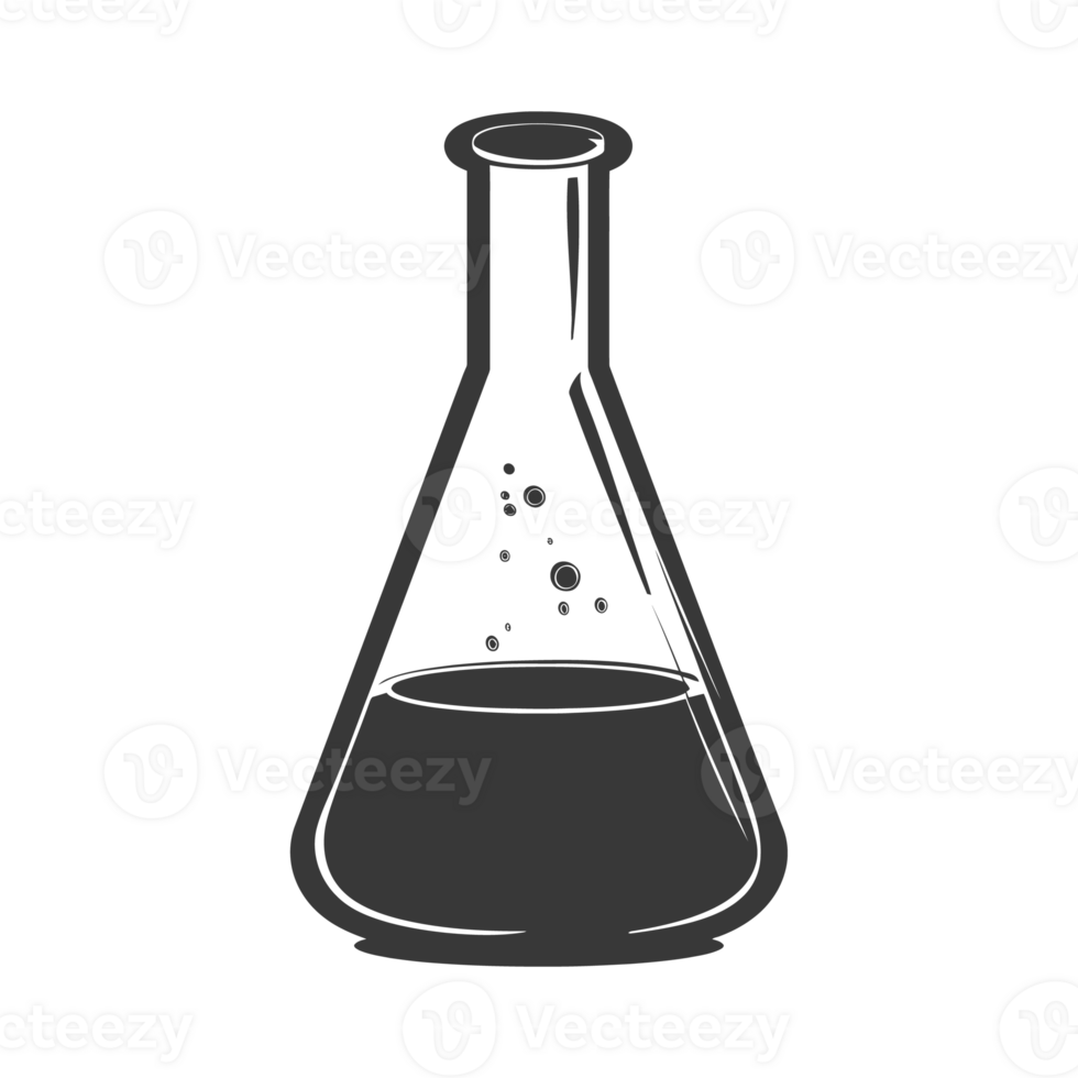 AI generated Silhouette Erlenmeyer tube black color only png
