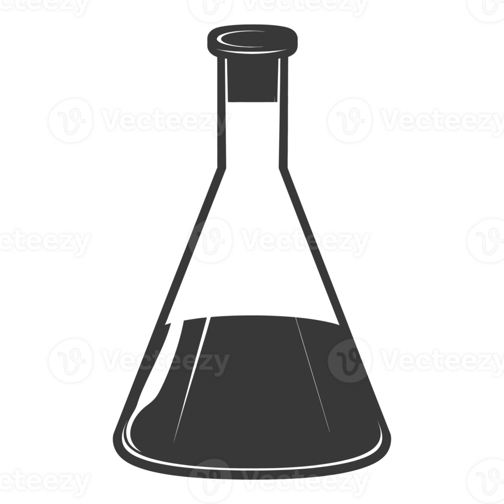 AI generated Silhouette Erlenmeyer tube black color only png