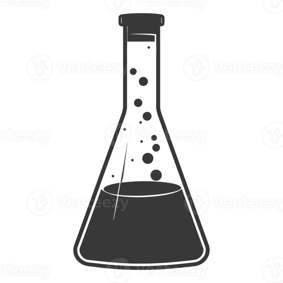 AI generated Silhouette Erlenmeyer tube black color only png