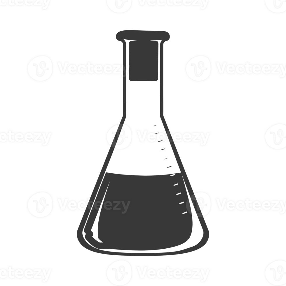 AI generated Silhouette Erlenmeyer tube black color only png