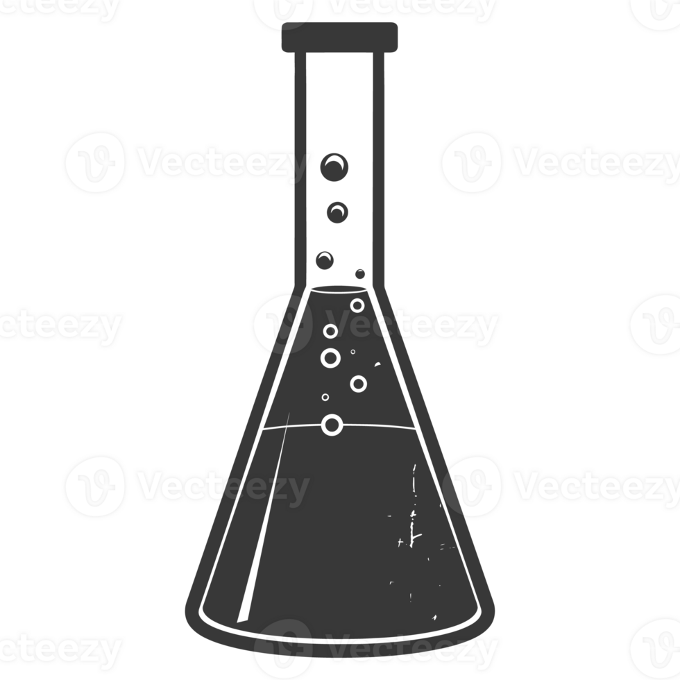AI generated Silhouette Erlenmeyer tube black color only png